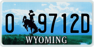 WY license plate 09712D