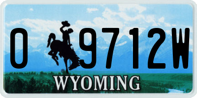 WY license plate 09712W