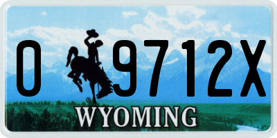 WY license plate 09712X