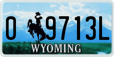 WY license plate 09713L
