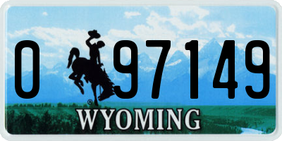 WY license plate 097149