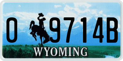 WY license plate 09714B