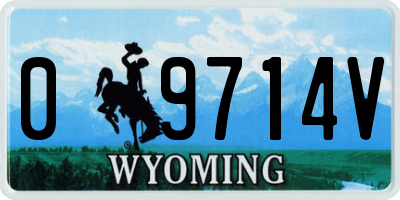 WY license plate 09714V