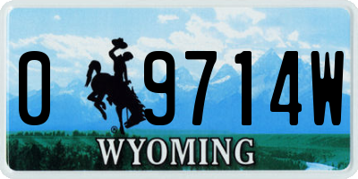 WY license plate 09714W