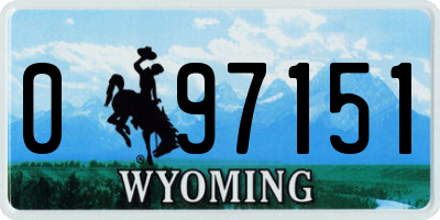 WY license plate 097151
