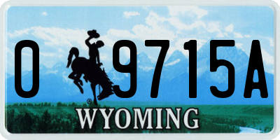 WY license plate 09715A