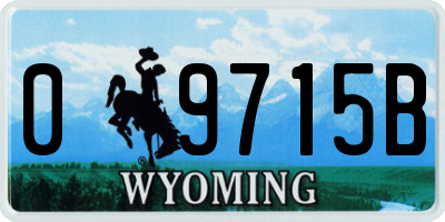 WY license plate 09715B