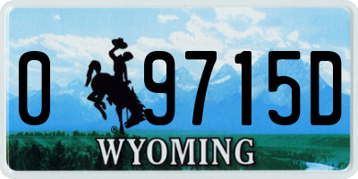 WY license plate 09715D