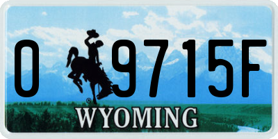 WY license plate 09715F