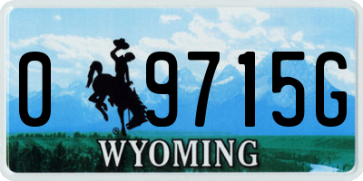 WY license plate 09715G