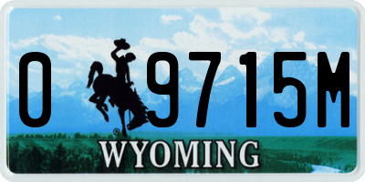 WY license plate 09715M