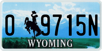 WY license plate 09715N