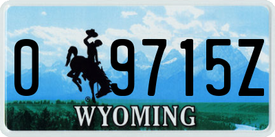 WY license plate 09715Z