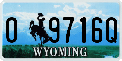WY license plate 09716Q