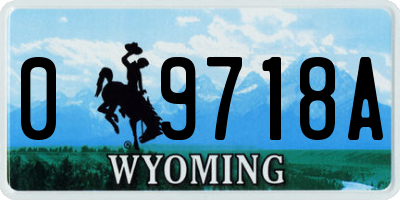 WY license plate 09718A