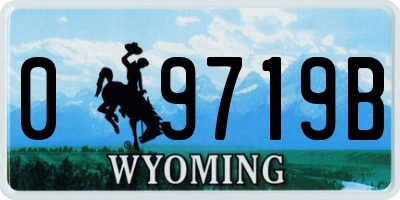 WY license plate 09719B