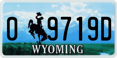 WY license plate 09719D