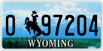 WY license plate 097204