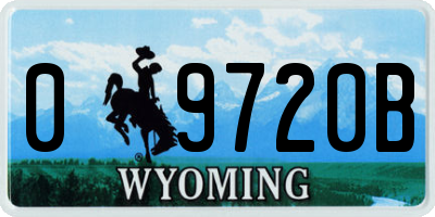WY license plate 09720B