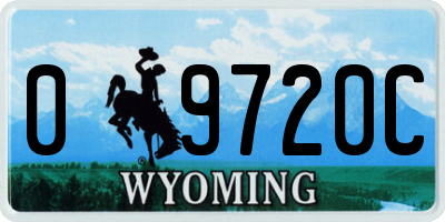 WY license plate 09720C