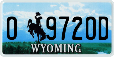 WY license plate 09720D