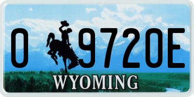 WY license plate 09720E