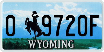 WY license plate 09720F