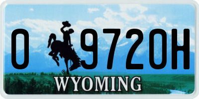 WY license plate 09720H