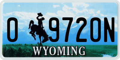 WY license plate 09720N