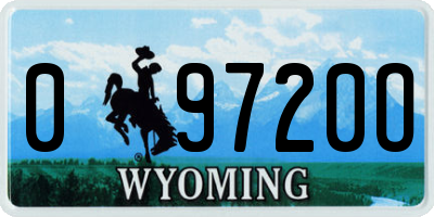 WY license plate 09720O