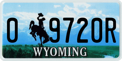 WY license plate 09720R