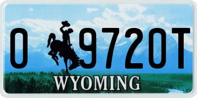 WY license plate 09720T
