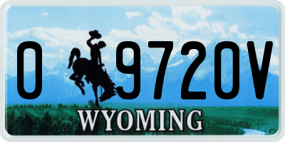 WY license plate 09720V