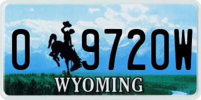 WY license plate 09720W
