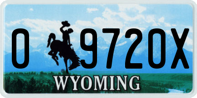 WY license plate 09720X