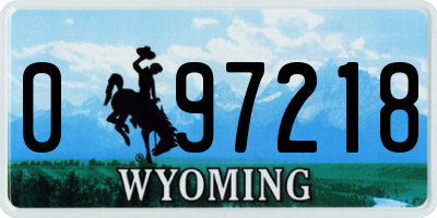 WY license plate 097218