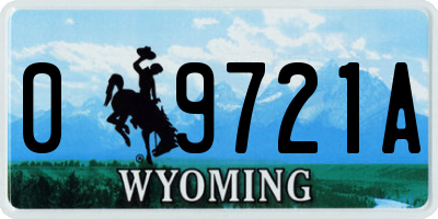 WY license plate 09721A