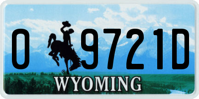 WY license plate 09721D