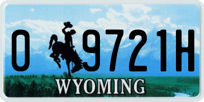 WY license plate 09721H