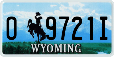 WY license plate 09721I