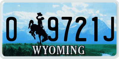 WY license plate 09721J