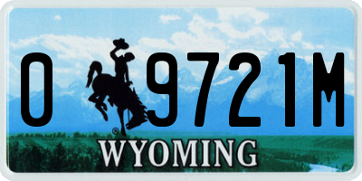 WY license plate 09721M