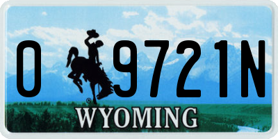 WY license plate 09721N