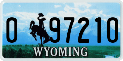 WY license plate 09721O
