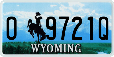 WY license plate 09721Q