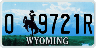 WY license plate 09721R