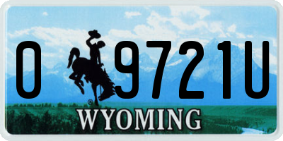 WY license plate 09721U