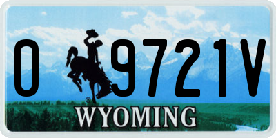 WY license plate 09721V
