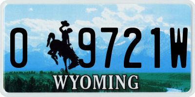 WY license plate 09721W