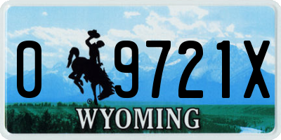 WY license plate 09721X